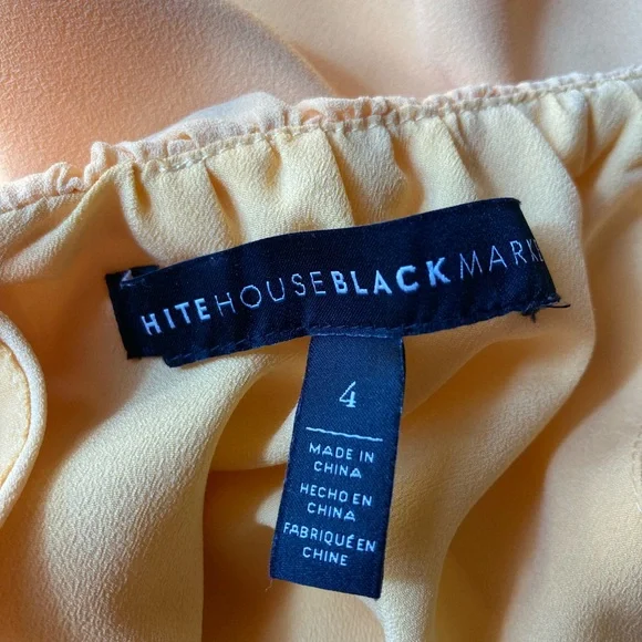 WHBM light yellow Sleeveless Dress, with gold details and tassel tie, size 4 - Picture 8 of 11